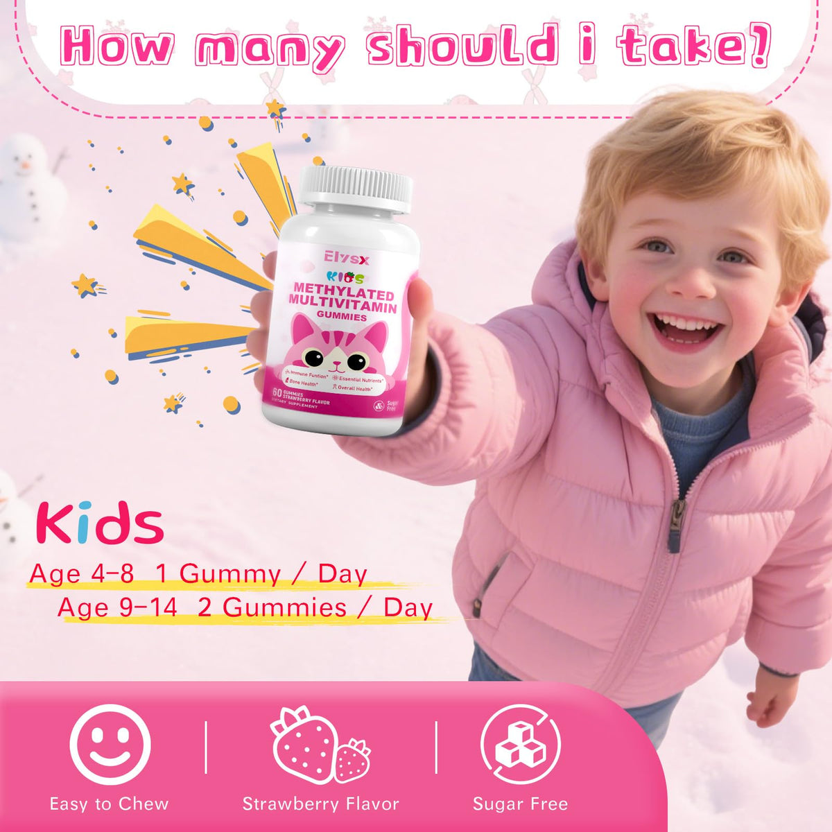 Elysx Gummies Multivitamines Methylées Fraise dosage recommandé