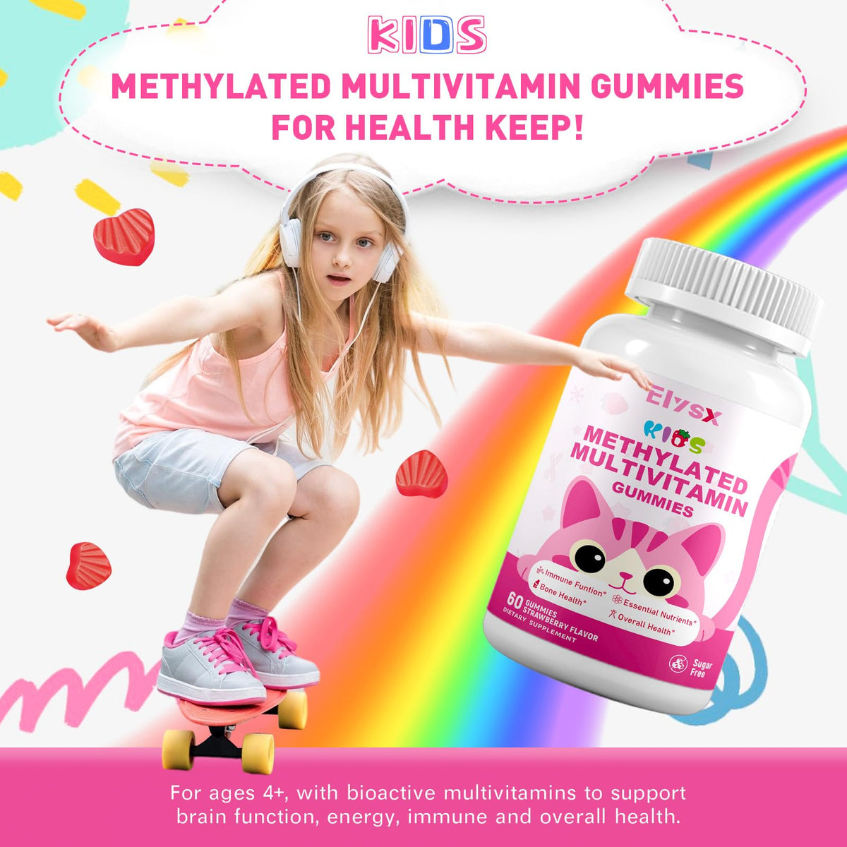 Elysx Gummies Multivitamines Methylées Fraise en situation