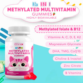 Elysx Gummies Multivitamines Methylées Fraise ingrédients