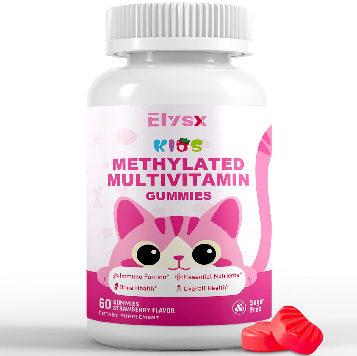 Elysx Gummies Multivitamines Methylées Fraise vue de face