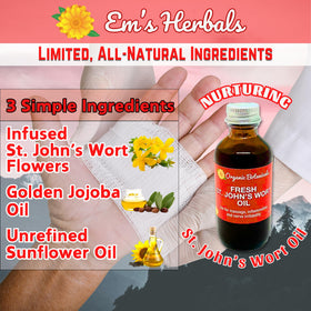 Em's Herbals Huile de Millepertuis sur fond naturel