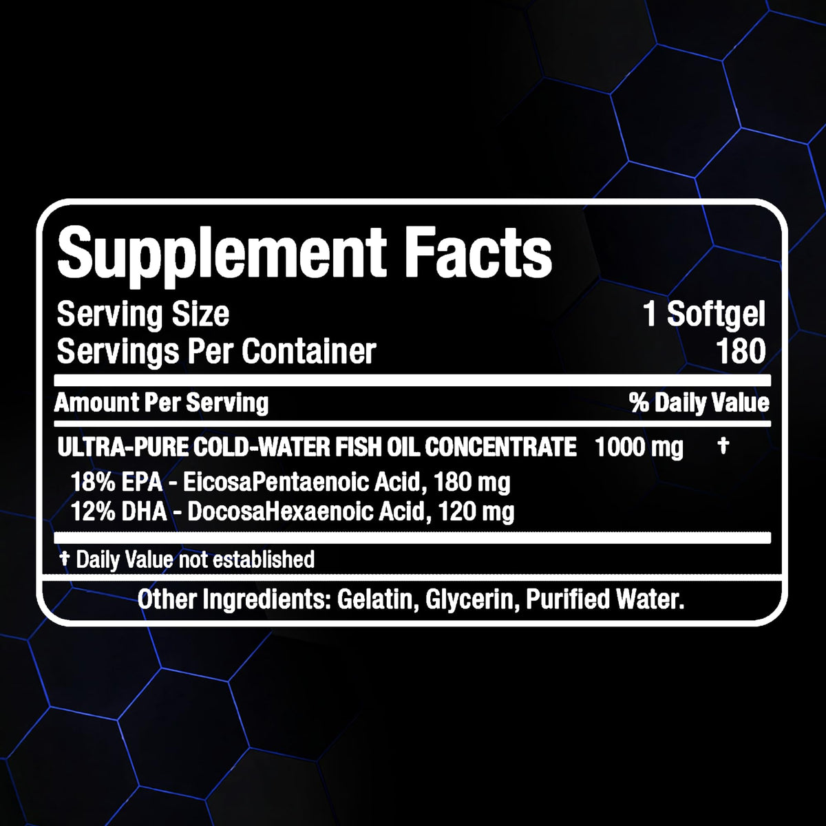 Emballage ALLMAX Omega 3 Huile de Poisson 180 Capsules