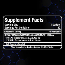 Emballage ALLMAX Omega 3 Huile de Poisson 180 Capsules