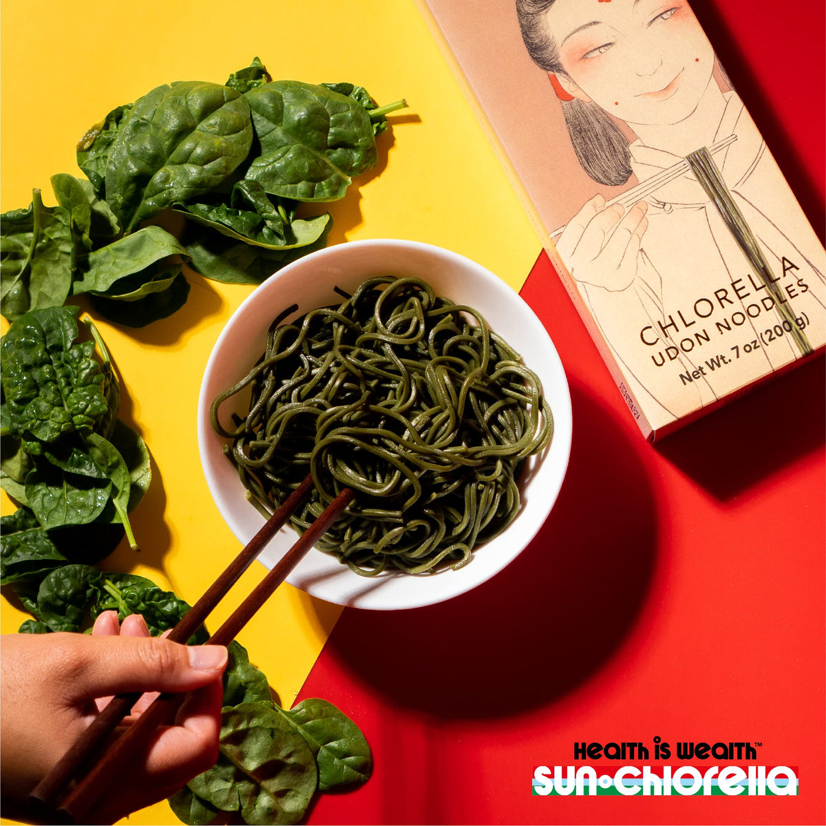 Emballage arrière des Nouilles Udon Chlorella Sun Chlorella