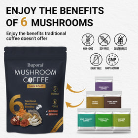 Emballage arrière du Café aux Champignons Buporai 191g
