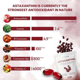 Emballage ClarityMD Astaxanthin 12mg avec détail des ingrédients