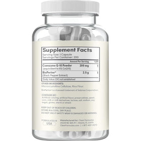 Emballage Clear Formulas CoQ10 200mg - côté