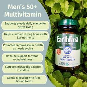 Emballage d'EarthFirst Organic Multivitamine 50+ bio