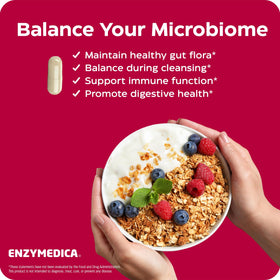 Emballage d'Enzymedica Candidase Extra Strength avec informations sur le produit