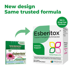 Emballage d'ESBERITOX Echinacée Superchargée avec étiquette