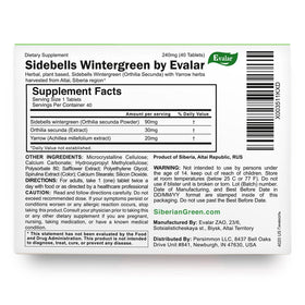 Emballage d'Evalar Ortilia Secunda avec informations nutritionnelles