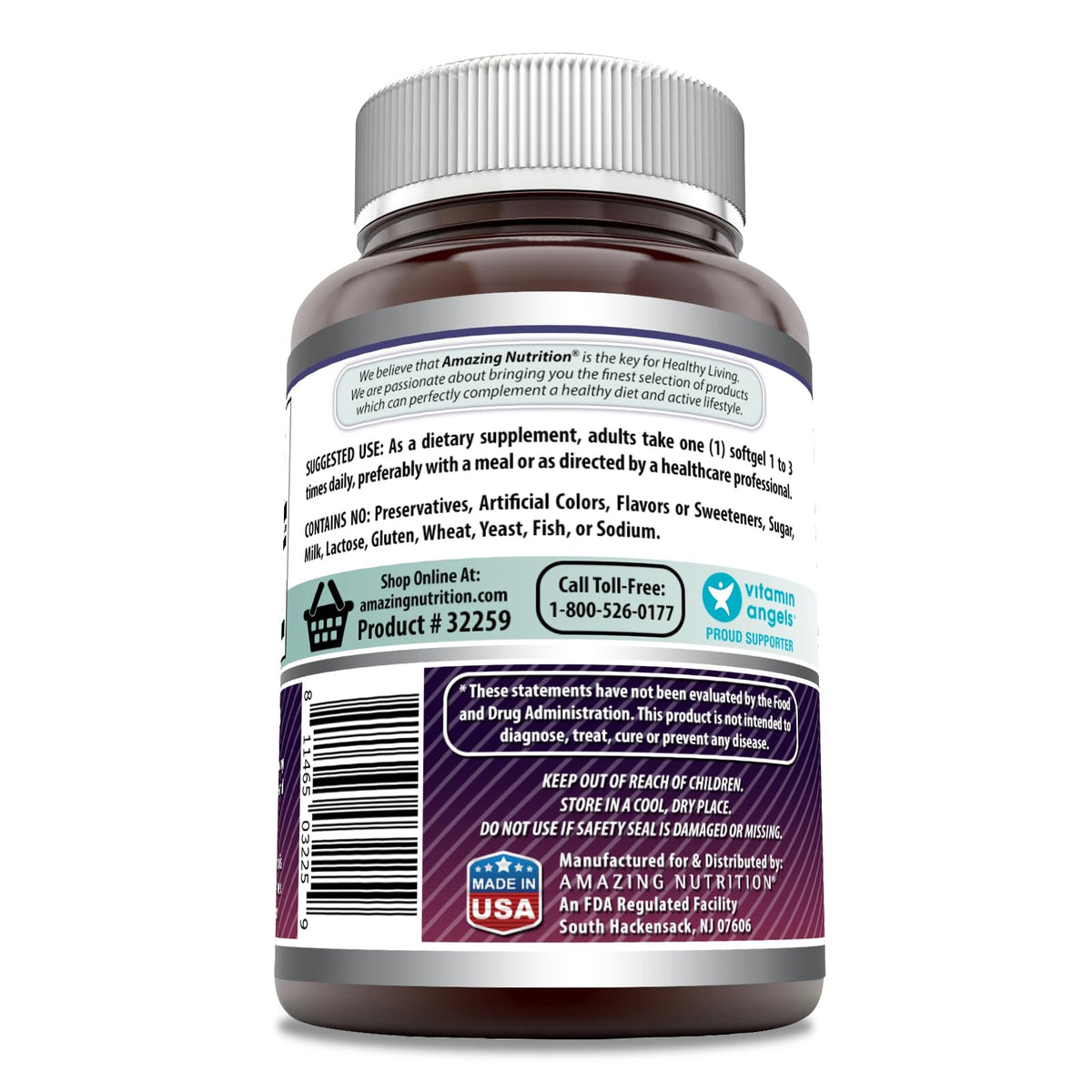 Emballage d'huile de cassis Amazing Nutrition 1500 mg