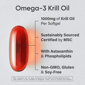 Emballage d'huile de krill Omega-3 Sports Research, côté droit