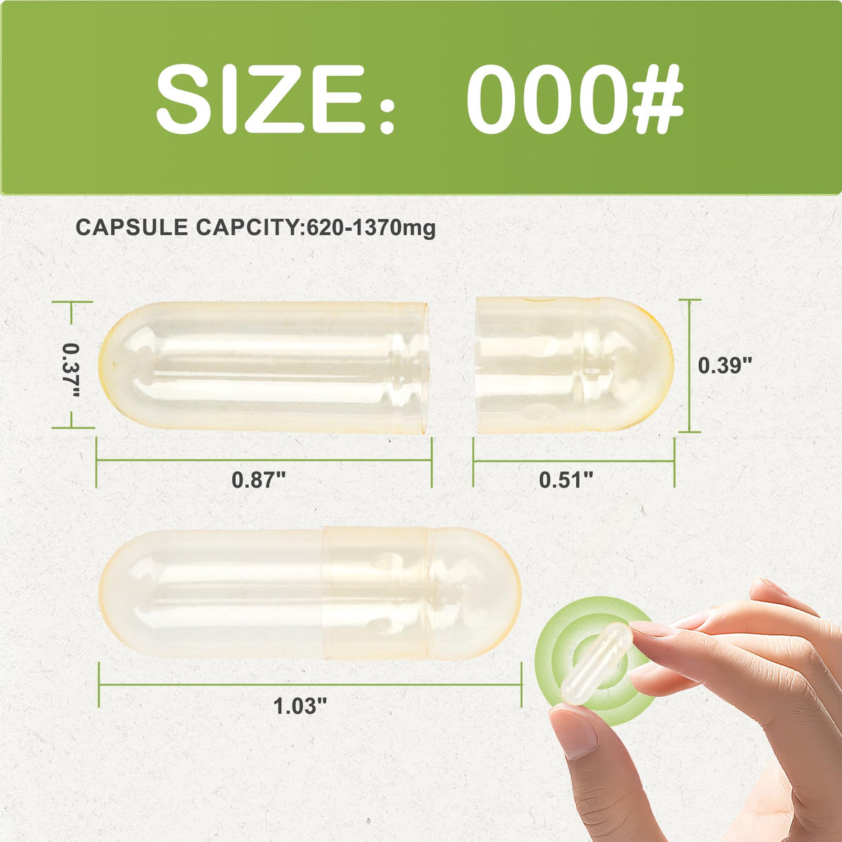 Emballage de 100 capsules vides VGTPC