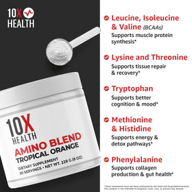 Emballage de 10X Health Acides Aminés vue arrière
