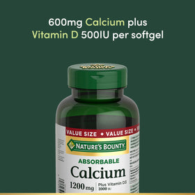 Emballage de 120 gélules Calcium 1200mg Nature's Bounty