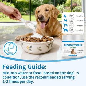 Emballage de 120g de vitamines prénatales pour chiens