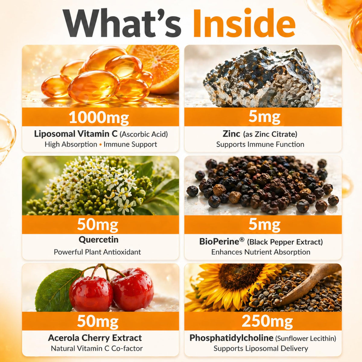 Emballage de 180 gélules de Vitamine C Liposomale PURETREX
