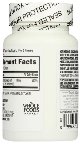 Emballage de 365 Vitamine E 200 IU 120 gélules molles