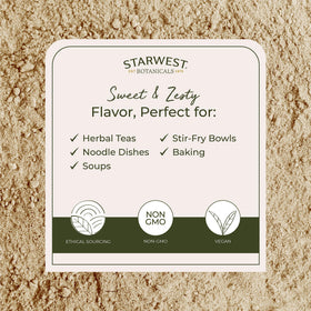 Emballage de 472g de poudre de racine de gingembre bio Starwest Botanicals