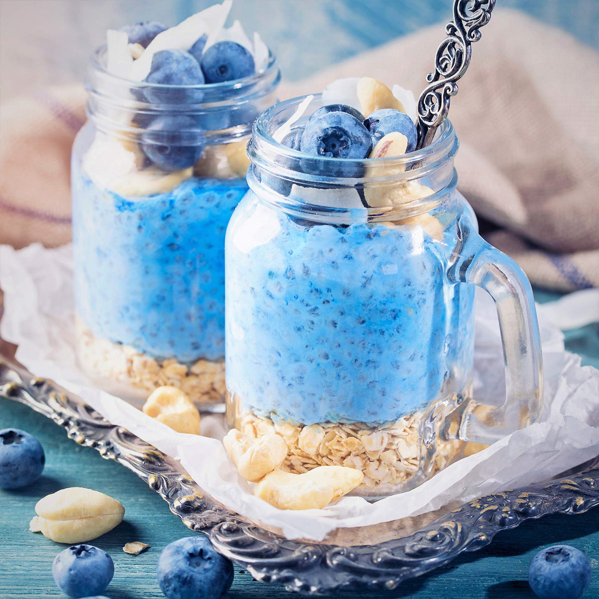 Emballage de 499g de poudre de spiruline bleue bio Ellie's Best