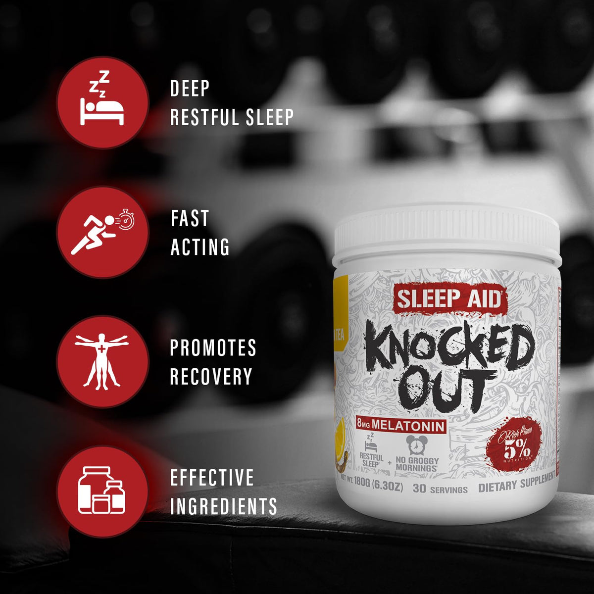 Emballage de 5% Nutrition Knocked Out Complément Alimentaire Sommeil