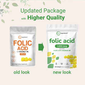 Emballage de 500 gélules d'acide folique de Micro Ingredients