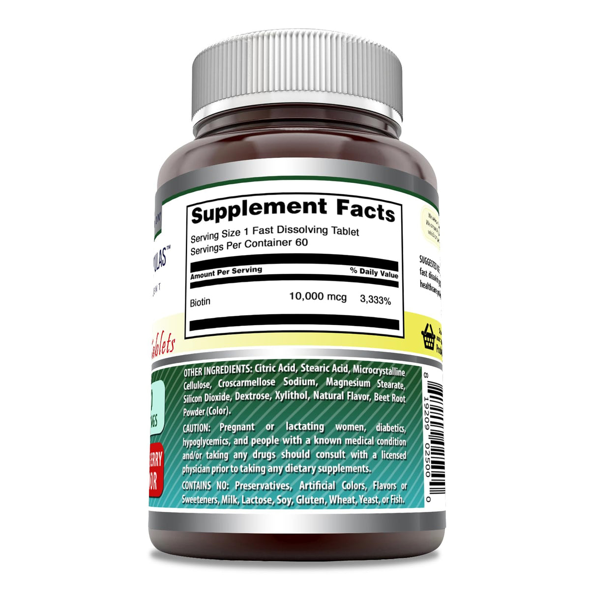 Emballage de 60 comprimés de biotine 10 000 mcg Amazing Nutrition