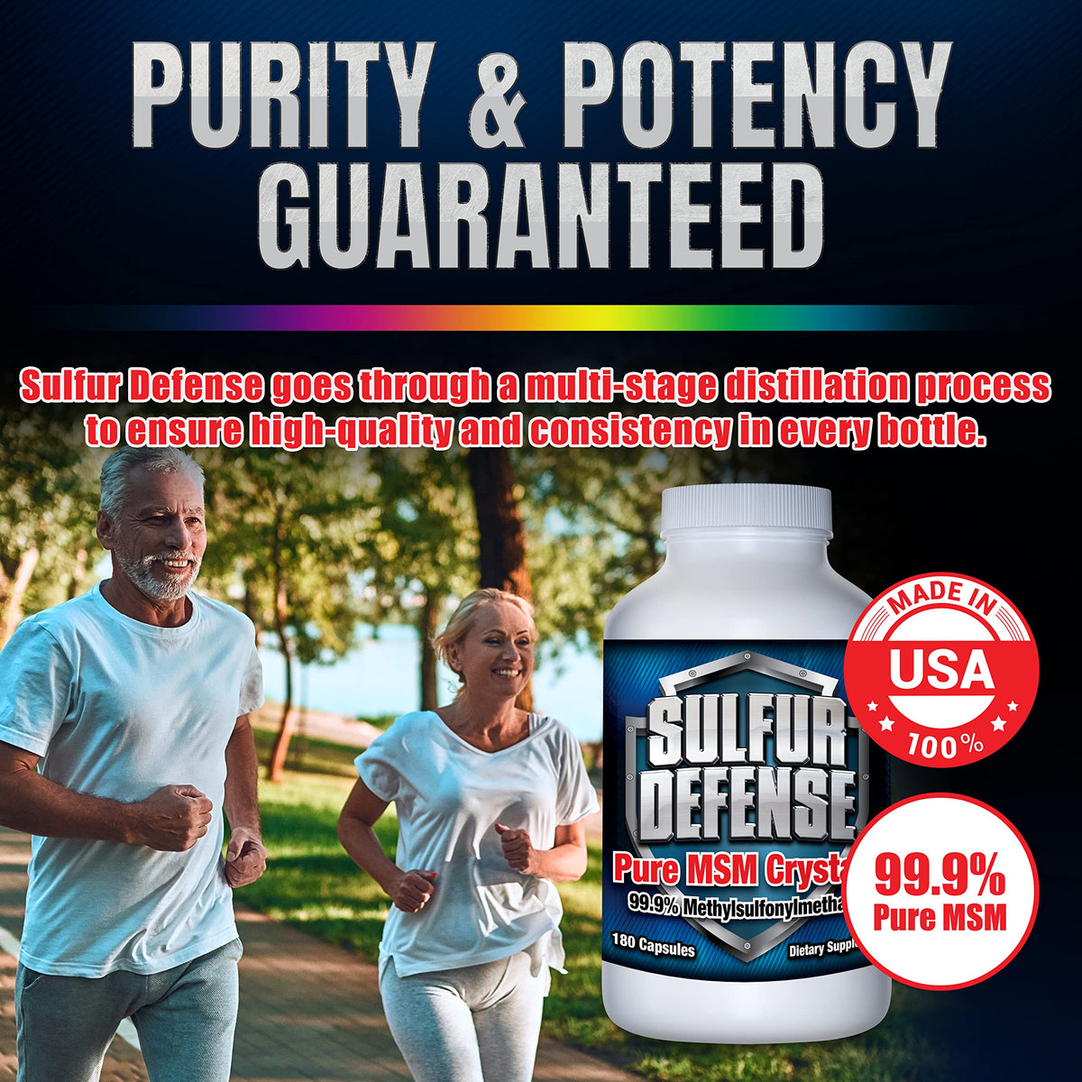 Emballage de 7 Lights Sulfur Defense Opti-MSM avec informations nutritionnelles