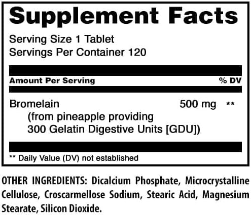 Emballage de Amazing Nutrition Bromélaïne 500 Mg, vue de côté