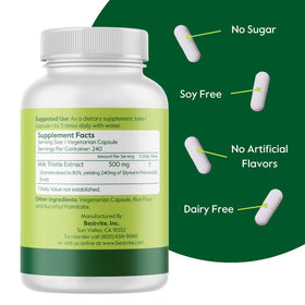 Emballage de BESTVITE Chardon-Marie 300mg 240 capsules