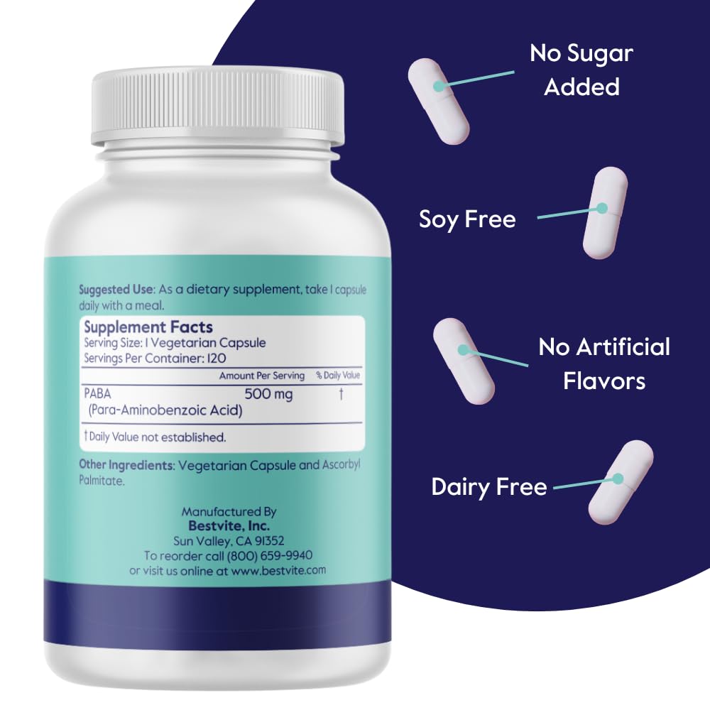 Emballage de BESTVITE PABA 500 mg avec description
