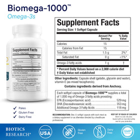 Emballage de Biomega-1000 Huile de Poisson 1000mg