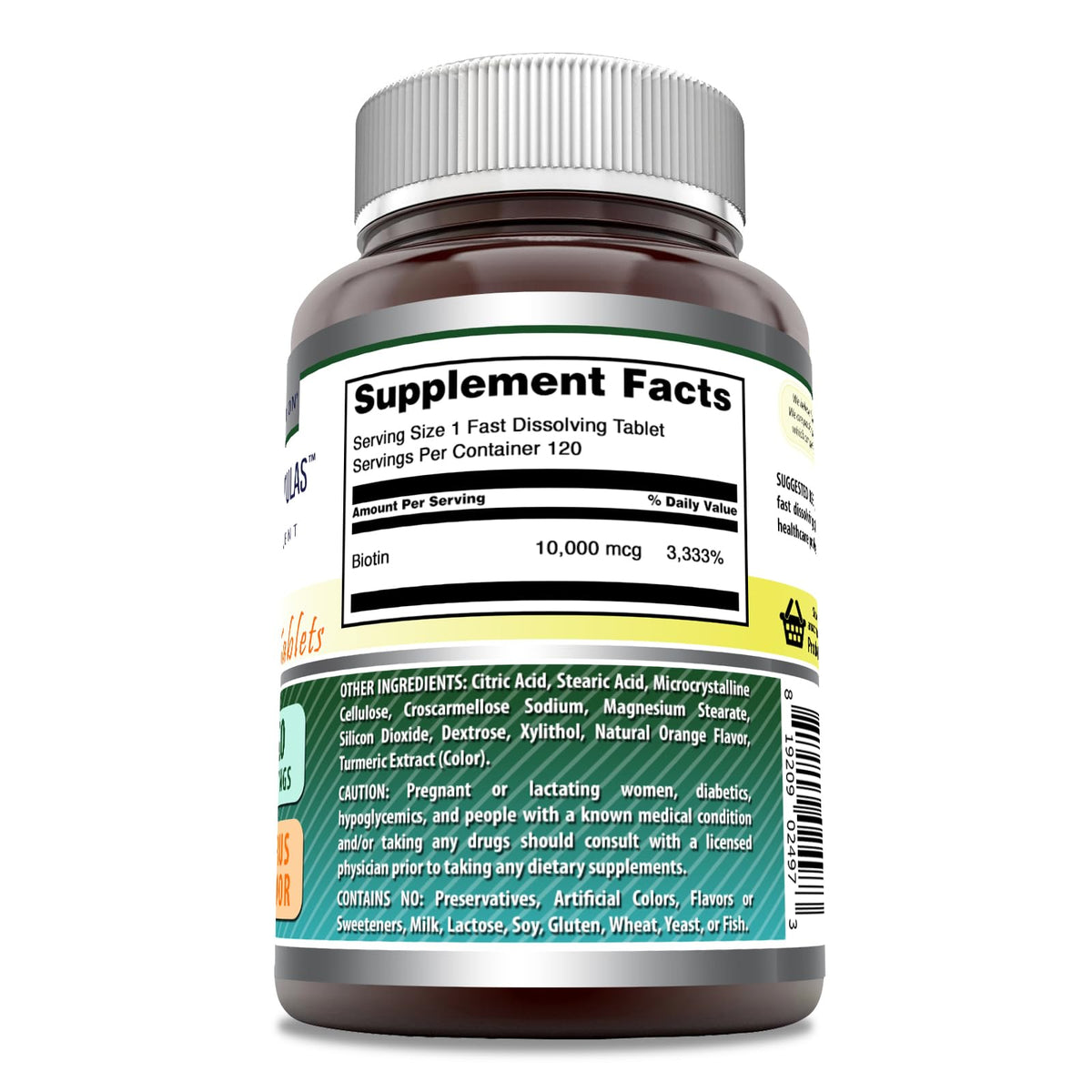 Emballage de biotine Amazing Nutrition 120 comprimés