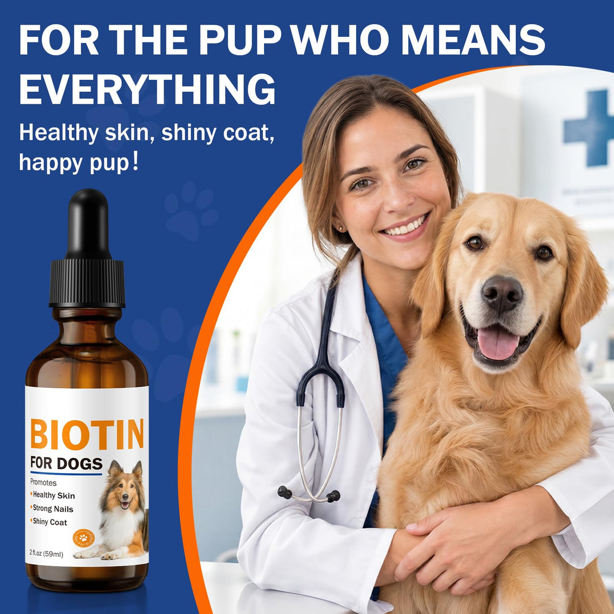 Emballage de biotine pour chiens Besgiful avec instructions
