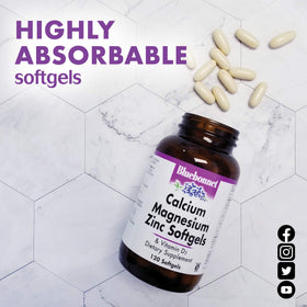 Emballage de BlueBonnet Calcium Magnésium Zinc + Vitamine D3