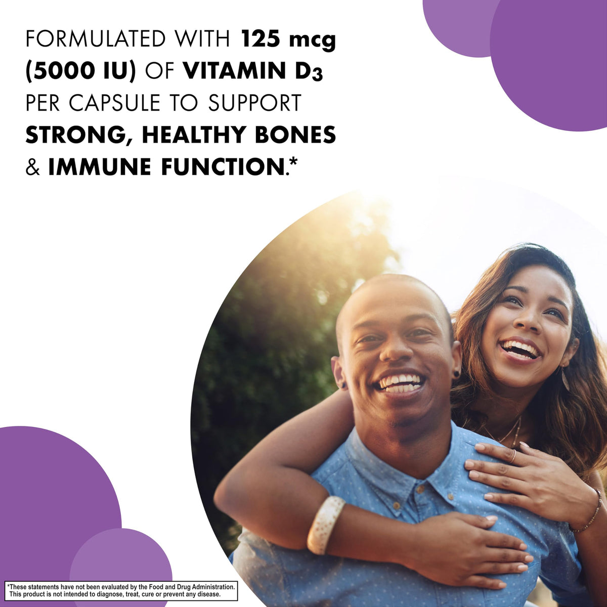 Emballage de BlueBonnet Vitamine D3 5000 IU 60 capsules