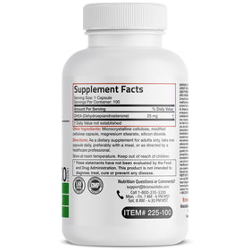Emballage de Bronson DHEA 25mg, 100 gélules