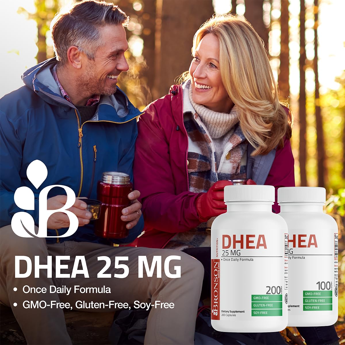 Emballage de Bronson DHEA 25mg 200 capsules