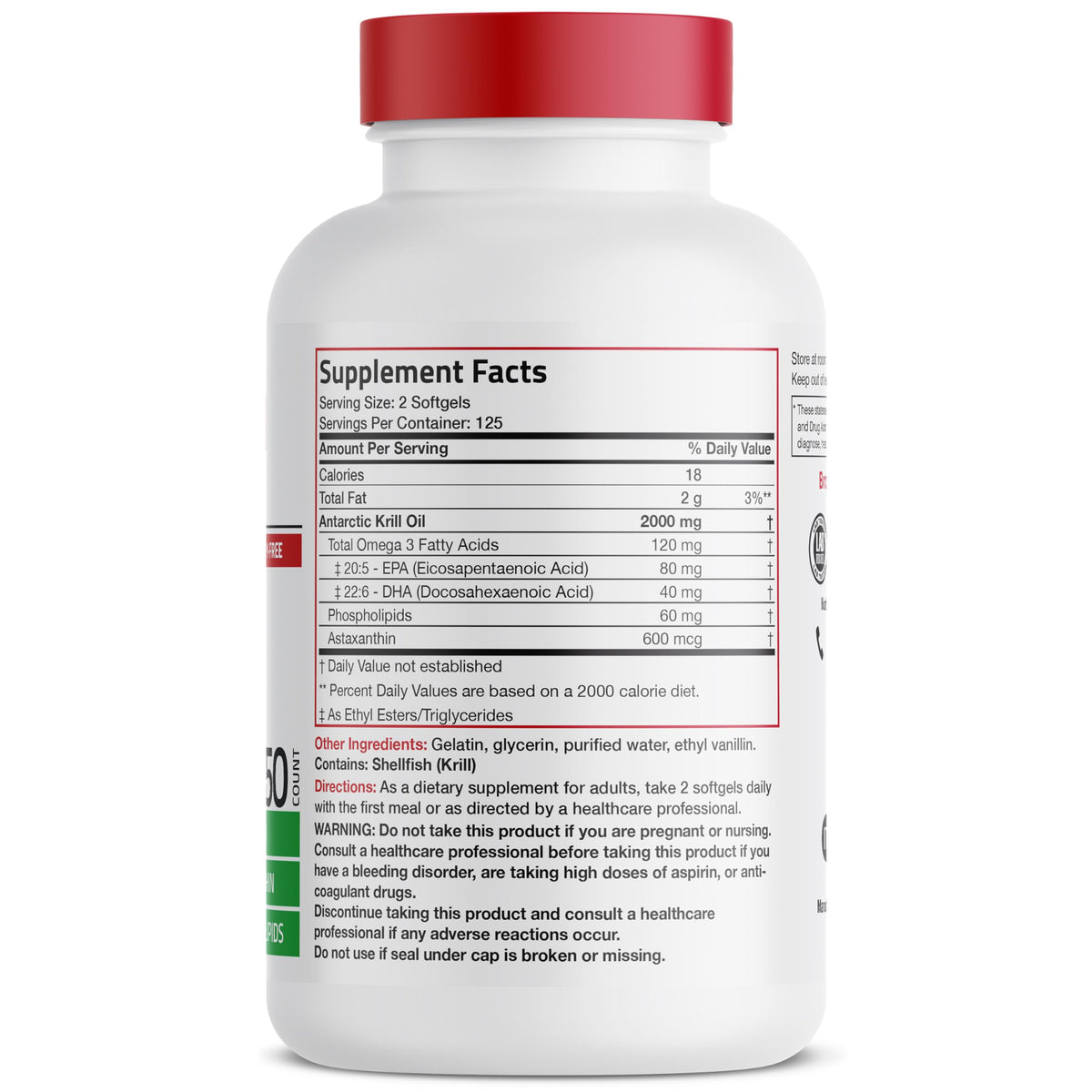 Emballage de Bronson Huile de Krill Antarctique 2000 mg