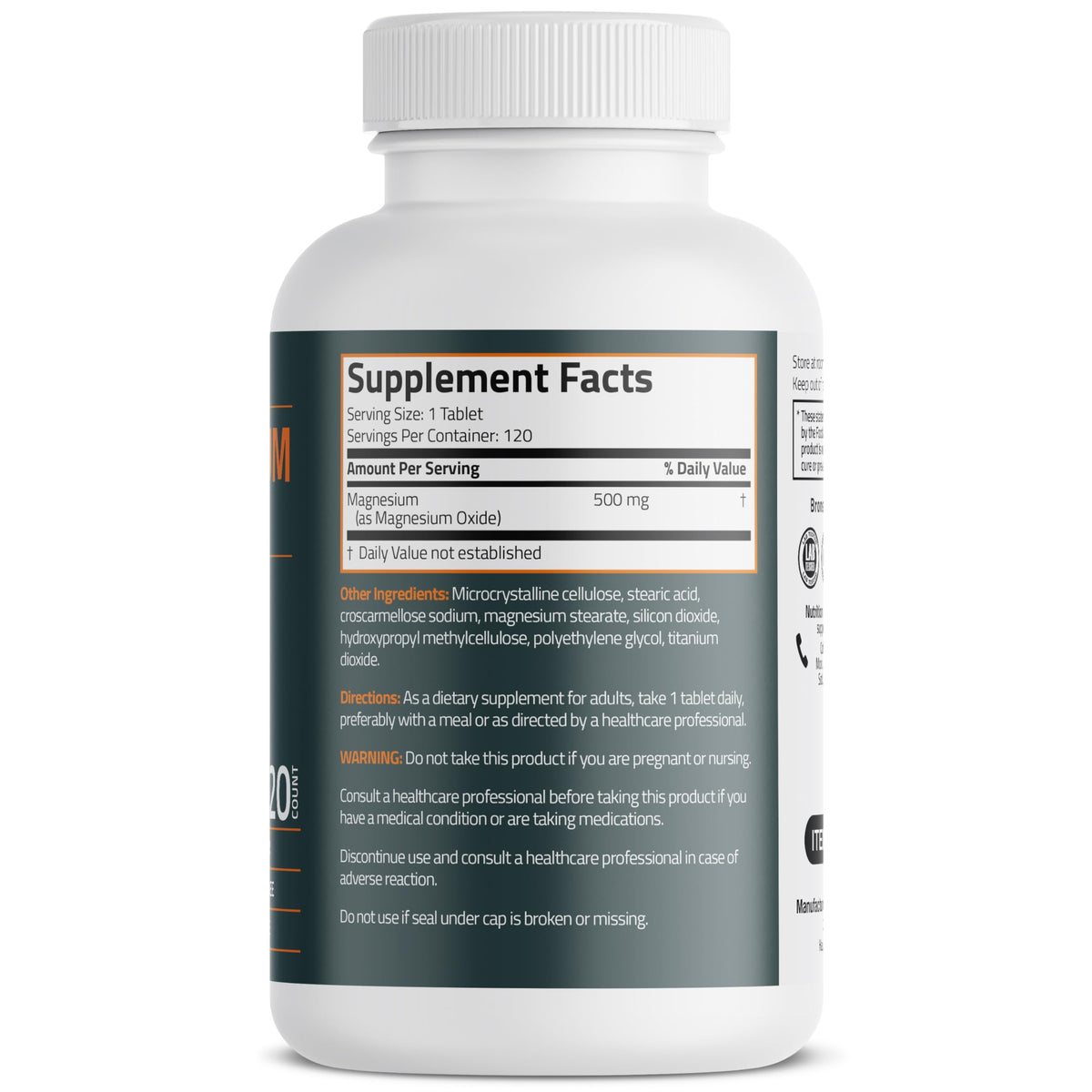Emballage de Bronson Magnésium 500 mg comprimés
