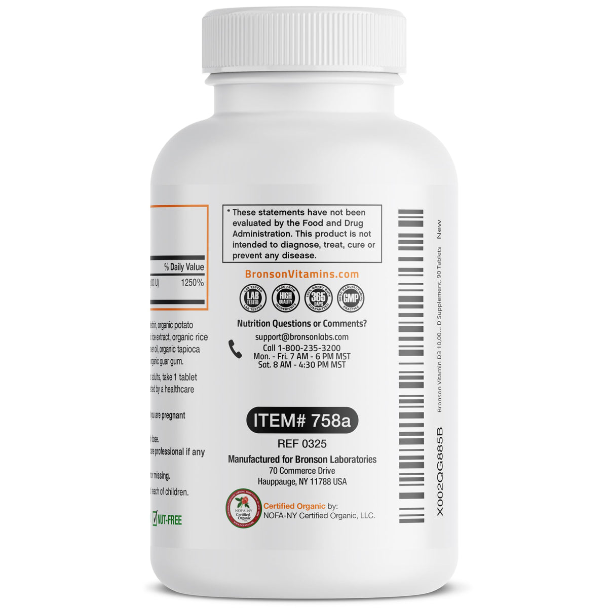 Emballage de Bronson Vitamine D3 sur un fond blanc