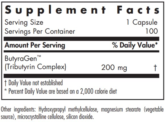 Emballage de ButyrAid 200 mg 100 capsules