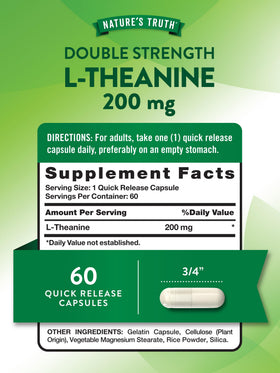Emballage de capsules L-Theanine Nature's Truth 200mg