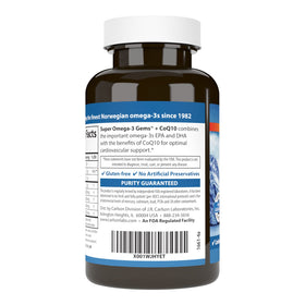 Emballage de Carlson Super Omega-3 Gems avec informations nutritionnelles