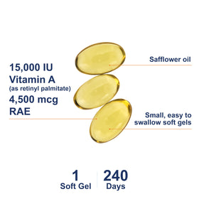 Emballage de Carlson Vitamine A Palmitate 240 gélules molles