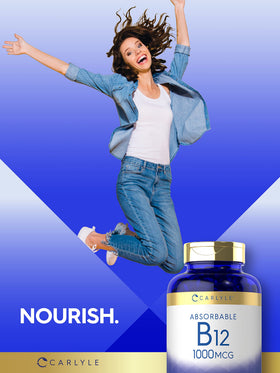 Emballage de Carlyle Vitamine B12 avec informations nutritionnelles