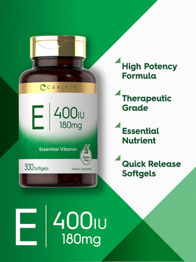 Emballage de Carlyle Vitamine E 400 UI capsules molles