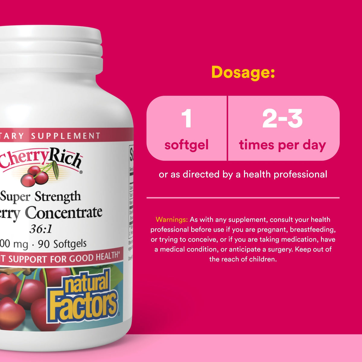 Emballage de CherryRich concentré cerise Natural Factors
