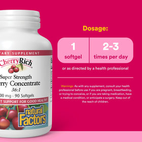 Emballage de CherryRich concentré cerise Natural Factors
